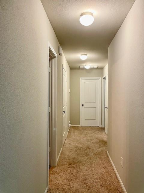 985 Harper Ln, Bryan, TX 77803 - corridor featuring light carpet and baseboards