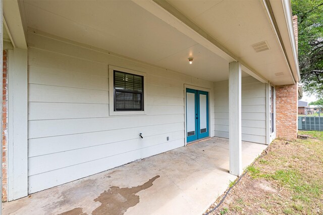 view of patio with french doors