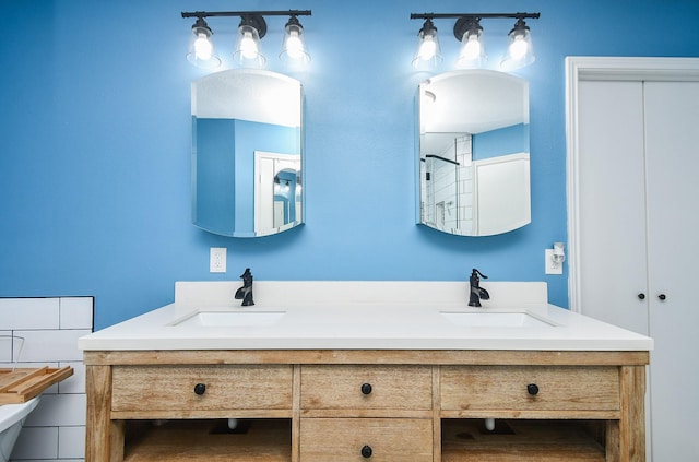 14619 Rosehill Dr, Houston, TX 77070 - full bath featuring double vanity and a shower
