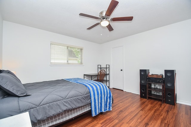 14619 Rosehill Dr, Houston, TX 77070 - bedroom featuring wood finished floors and ceiling fan