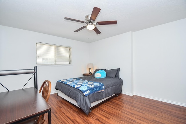 14619 Rosehill Dr, Houston, TX 77070 - bedroom featuring wood finished floors, baseboards, and a ceiling fan