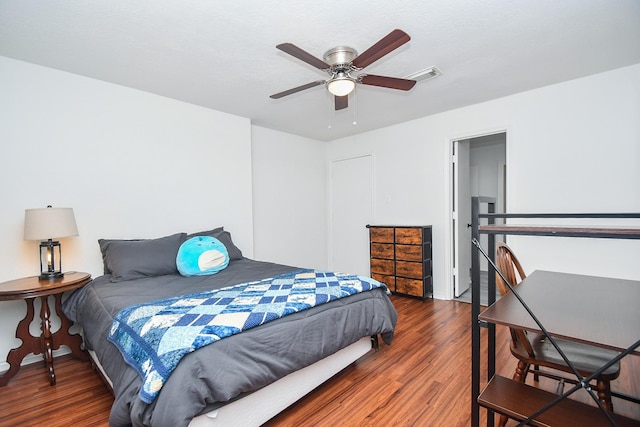 14619 Rosehill Dr, Houston, TX 77070 - bedroom with wood finished floors and ceiling fan
