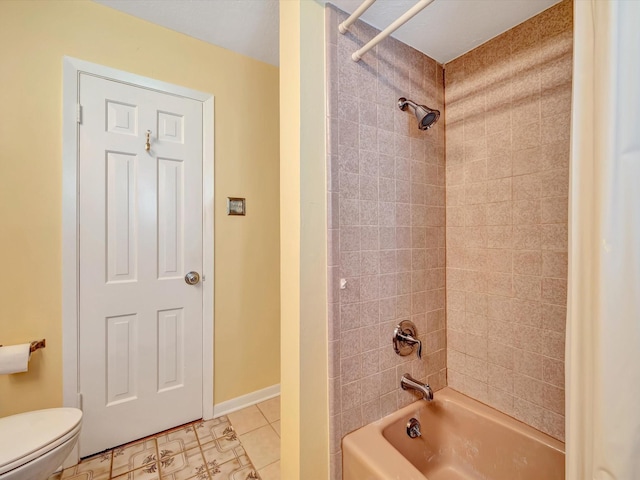 208 Burnett Dr, Baytown, TX 77520 - full bath with shower / bathtub combination, tile patterned flooring, and toilet