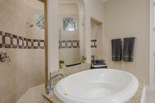 8 Autumn Cres, The Woodlands, TX 77381 - bathroom with walk in shower and a bath