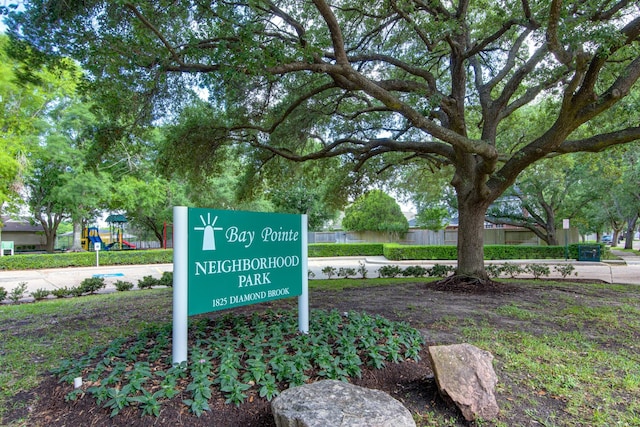 view of community sign