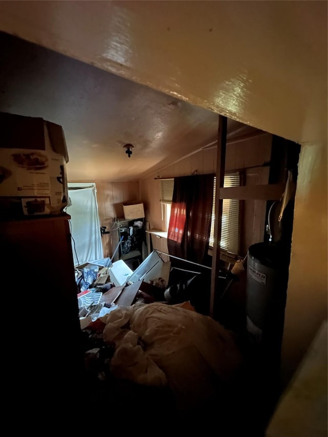 misc room featuring lofted ceiling
