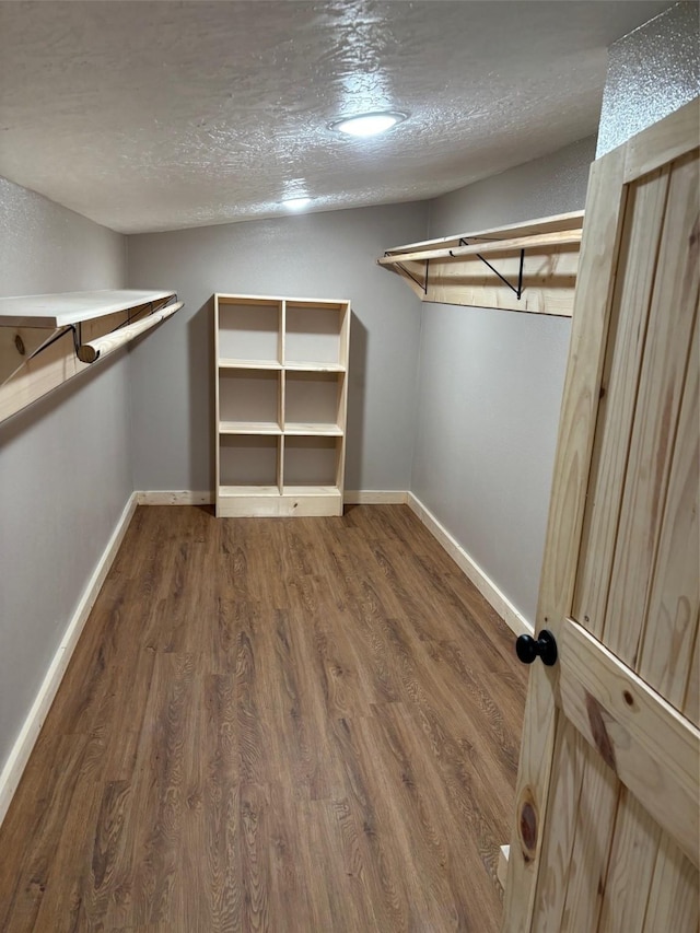 spacious closet with wood finished floors
