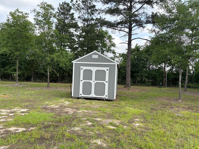 view of shed
