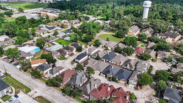 aerial view with a residential view