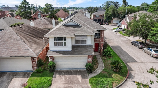 aerial view with a residential view