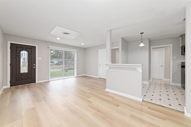 4517 W 43rd St, Houston, TX 77092 - entrance foyer with light wood finished floors, recessed lighting, and baseboards
