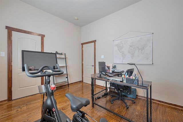 office with wood finished floors
