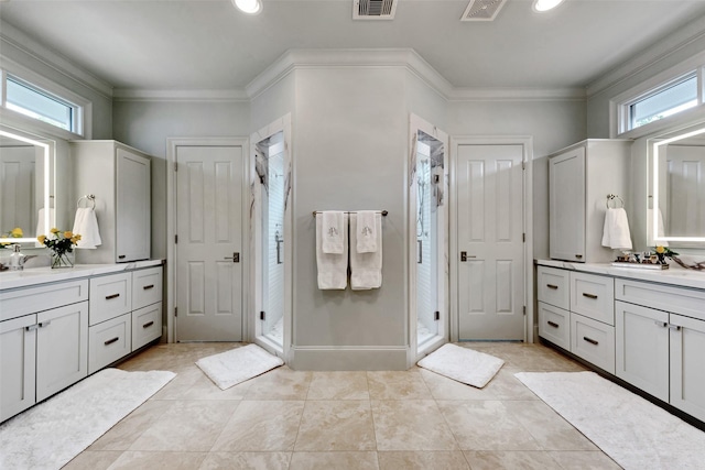 4020 Sul Ross St, Houston, TX 77027 - full bath with a healthy amount of sunlight, visible vents, and a stall shower