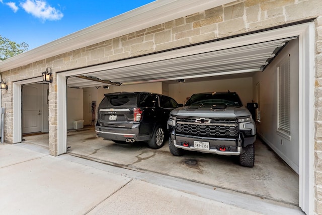 view of garage