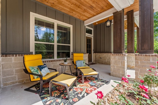 view of patio with a porch