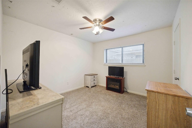255 Shekel Ln, Houston, TX 77015 - interior space featuring ceiling fan, baseboards, and carpet