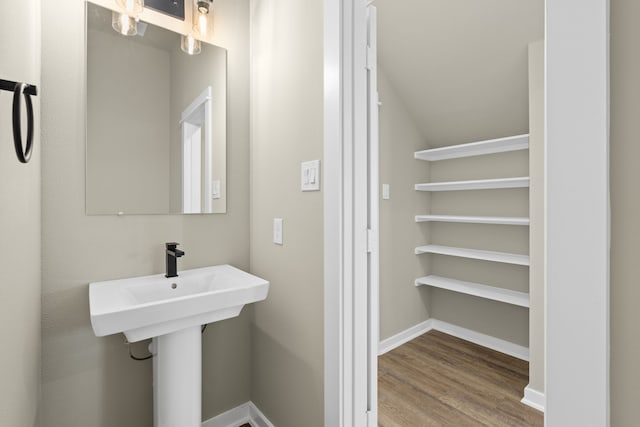 416 Stonework Landing Ln, Houston, TX 77076 - bathroom with wood finished floors and baseboards