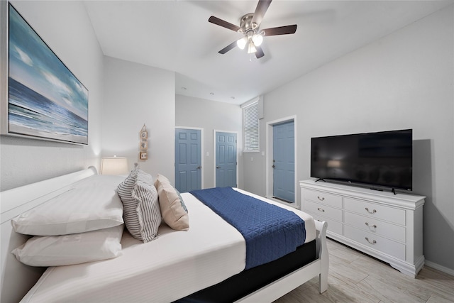 1101 Moody Ave, Galveston, TX 77550 - bedroom with ceiling fan and baseboards