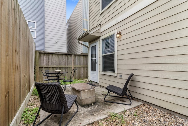view of patio featuring a fenced backyard