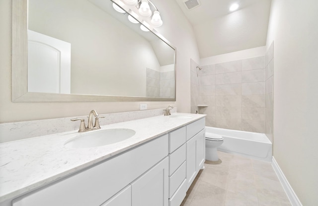 10719 Jacobina Ct, Cypress, TX 77433 - bathroom featuring toilet, double vanity, a sink, and visible vents