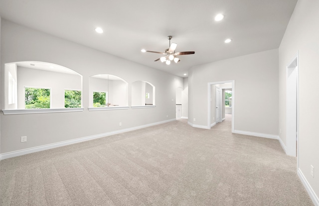 10719 Jacobina Ct, Cypress, TX 77433 - unfurnished room with recessed lighting, a ceiling fan, and light colored carpet