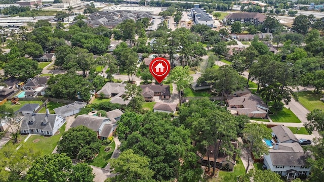 aerial view featuring a residential view