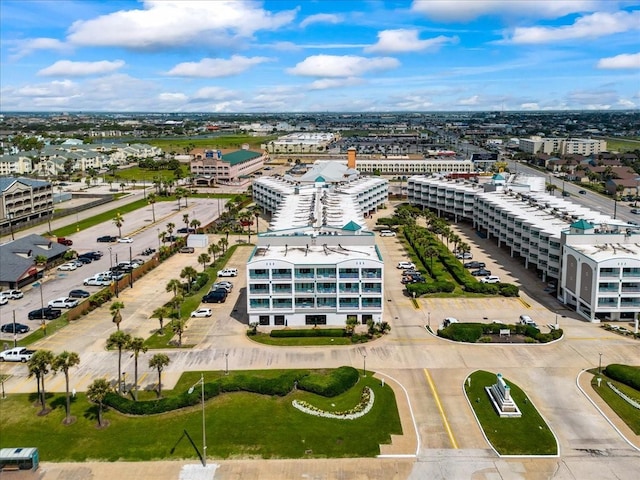aerial view with a city view