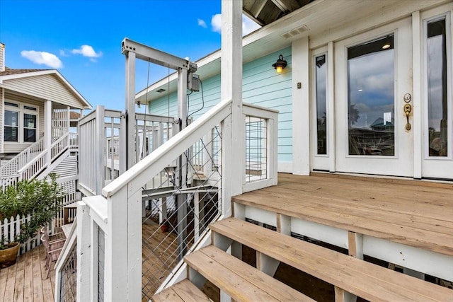 4311 Spanish Main, Jamaica Beach, TX 77554 - wooden terrace featuring stairs
