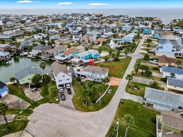 4311 Spanish Main, Jamaica Beach, TX 77554 - birds eye view of property featuring a residential view and a water view