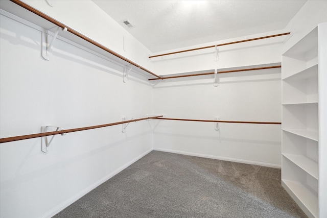 spacious closet featuring visible vents and carpet