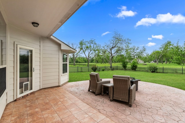 view of patio with a fenced backyard