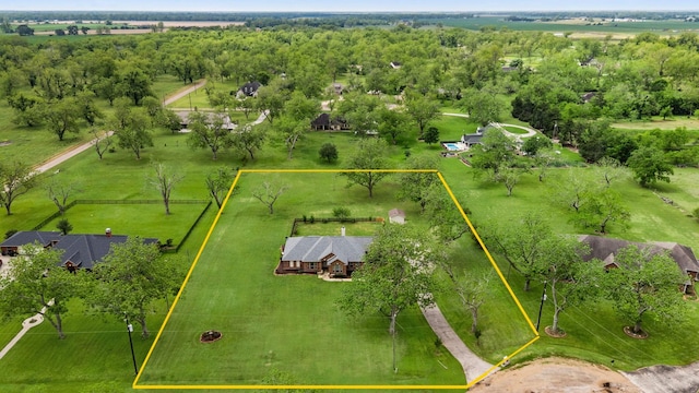 bird's eye view featuring a rural view