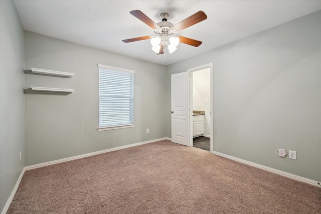 1339 Ella Pl, Houston, TX 77008 - unfurnished bedroom with carpet floors, ensuite bath, and ceiling fan