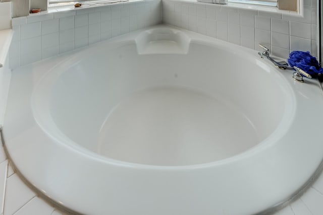 interior details featuring a garden tub