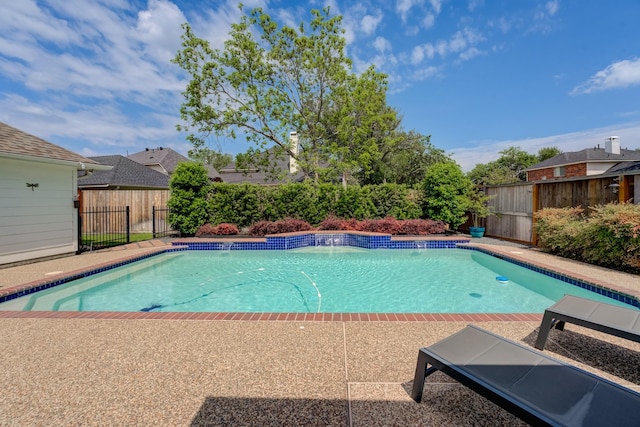 view of swimming pool featuring a fenced in pool and a fenced backyard