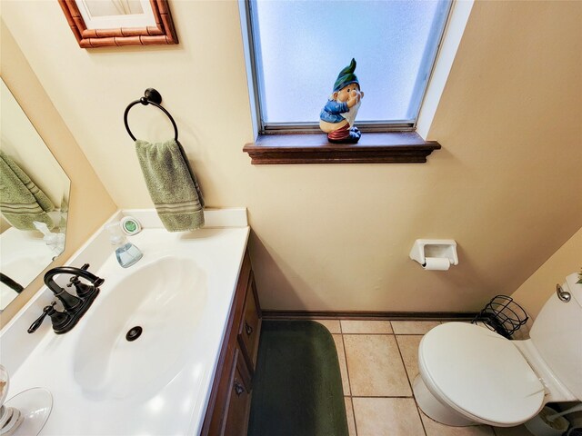 14926 Carols Way Dr, Houston, TX 77070 - half bathroom featuring tile patterned floors, toilet, and vanity