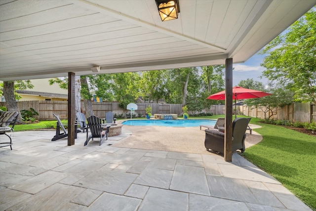 1603 Evening Bend Ct, Sugar Land, TX 77479 - view of patio featuring an outdoor fire pit