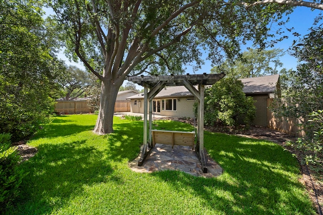 5471 Birdwood Rd, Houston, TX 77096 - view of yard featuring a pergola and a patio area