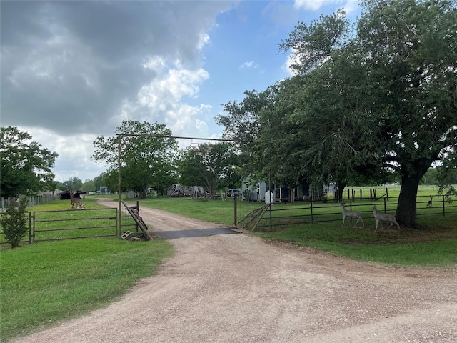 view of street with driveway and a gated entry
