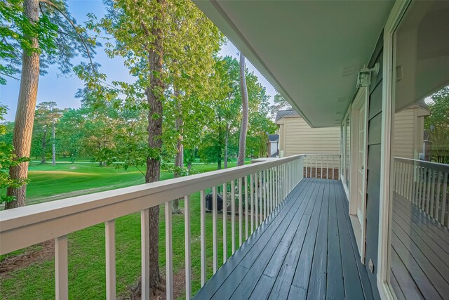 deck with a yard