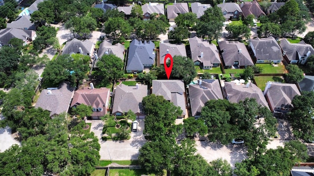 aerial view with a residential view