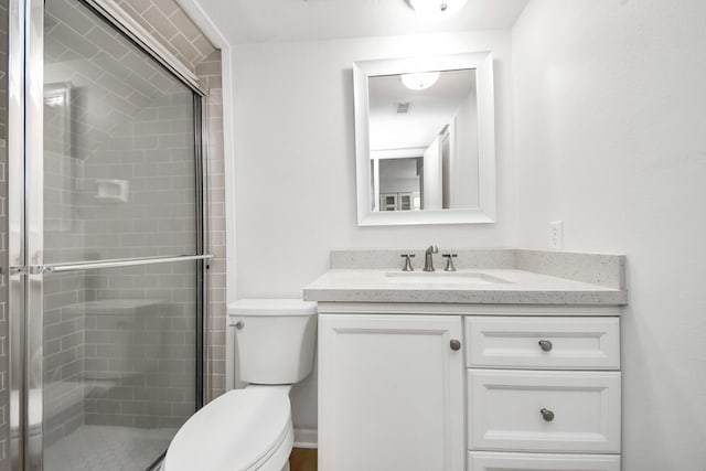 2207 Bauer Dr Unit A, Houston, TX 77080 - bathroom with toilet, a stall shower, and vanity