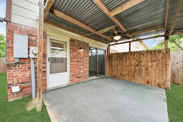 2207 Bauer Dr Unit A, Houston, TX 77080 - view of patio featuring a ceiling fan and fence