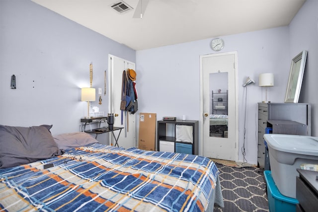 bedroom featuring visible vents