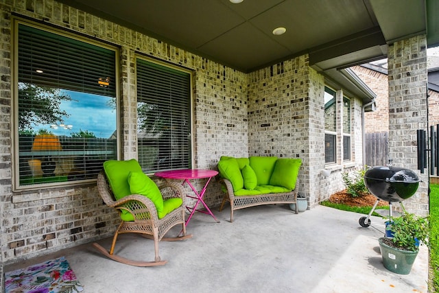 view of patio / terrace with a grill