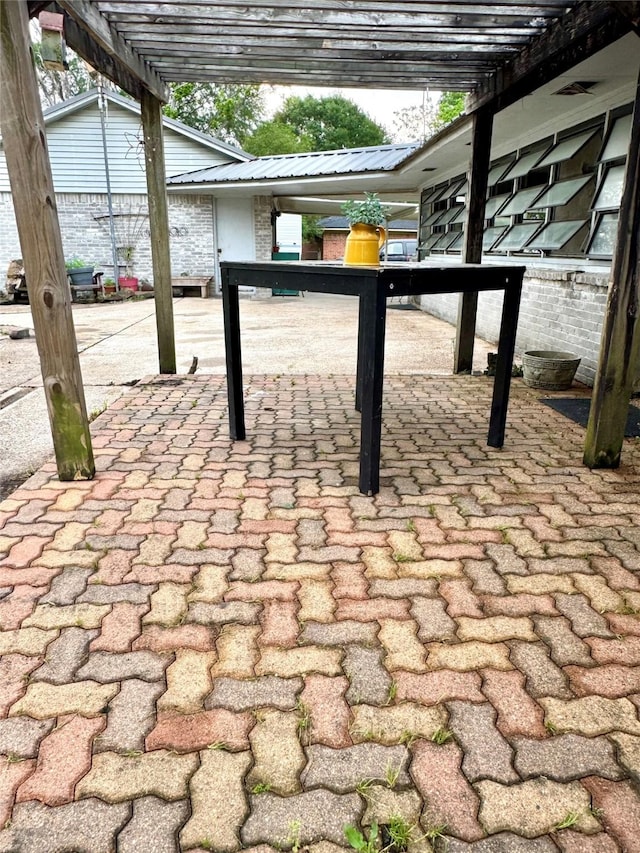 exterior space with a pergola