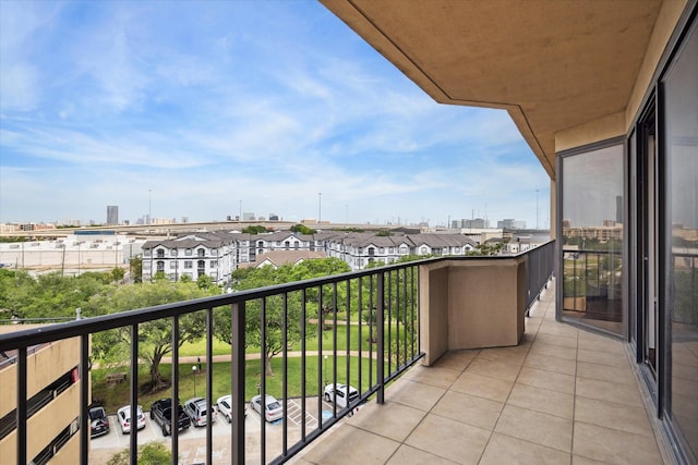 balcony featuring a view of city