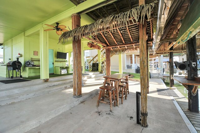 205 Bora Bora Dr, Tiki Island, TX 77554 - view of patio featuring ceiling fan