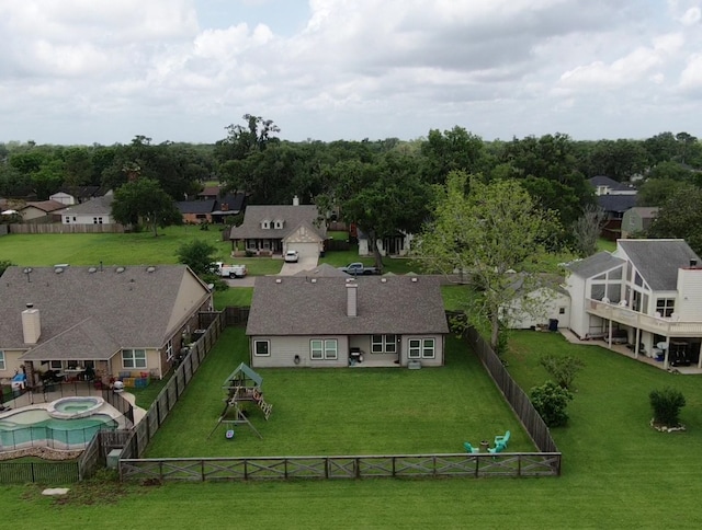 birds eye view of property featuring a residential view