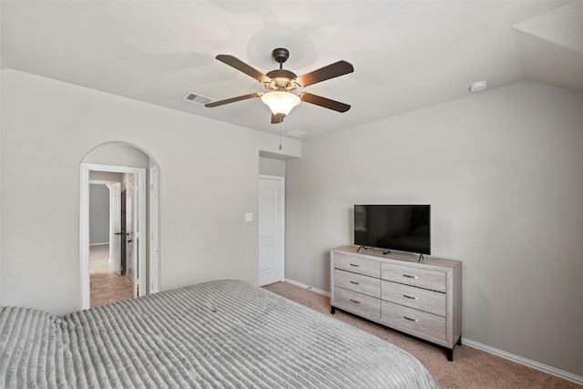 27803 Indigo Pointe Ln, Katy, TX 77494 - bedroom with ceiling fan, light colored carpet, and baseboards